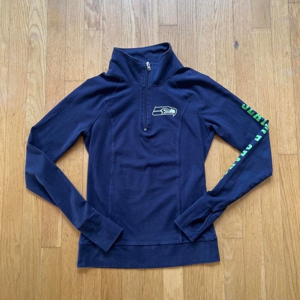 Pink Victoria Secret Seahawks Quarter Zip NWT